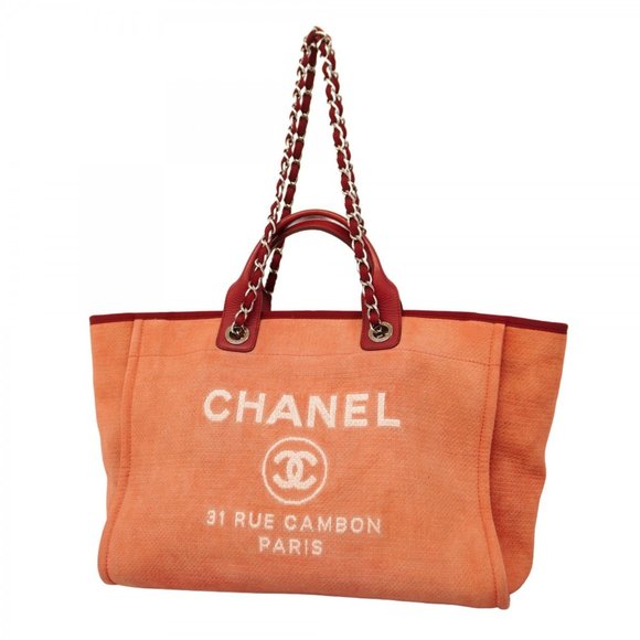 CHANEL Red Deauville Tote Bag - Picture 1 of 14